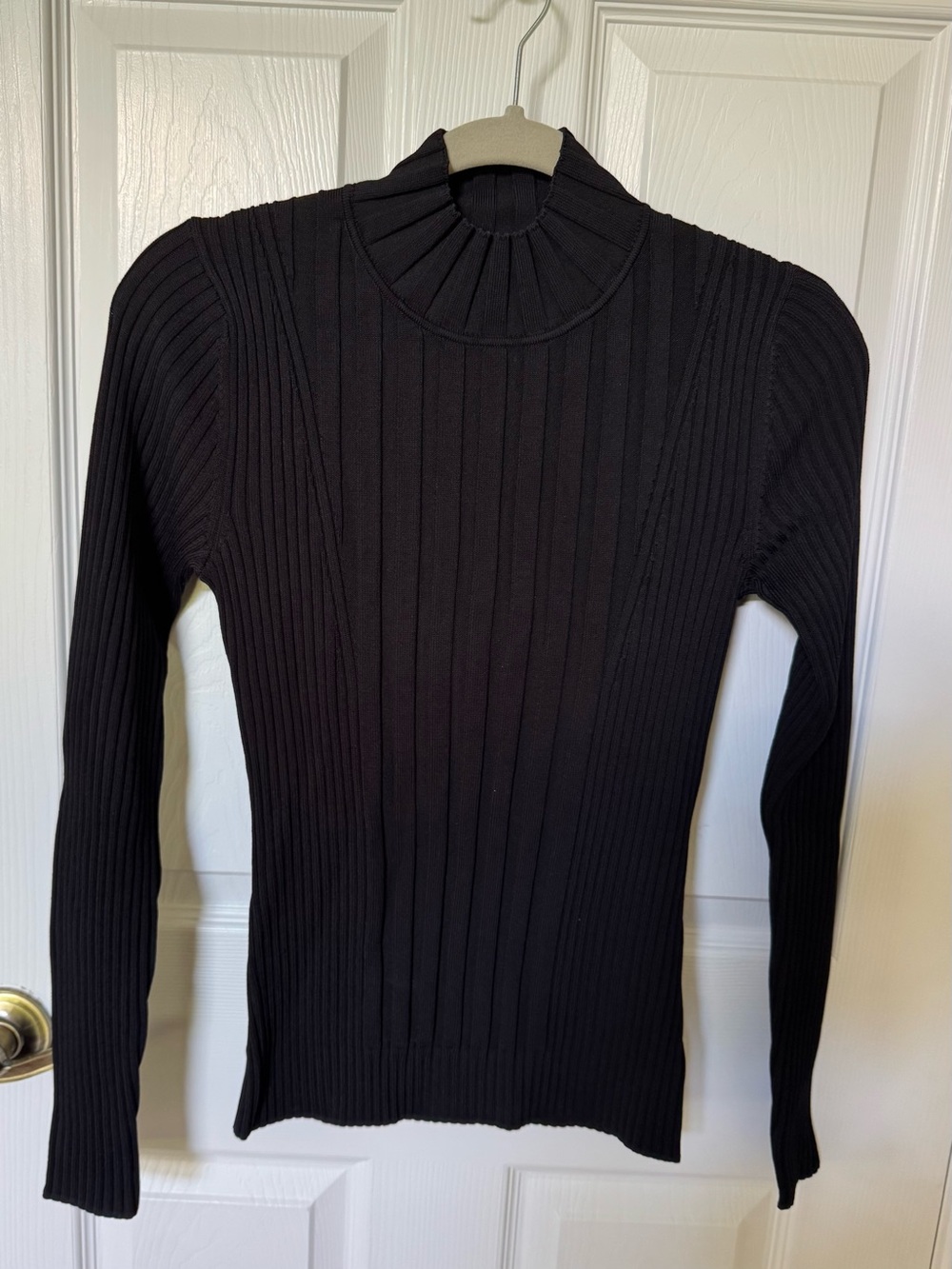 Elie Tahari Ribbed Mock Neck Sweater - Black